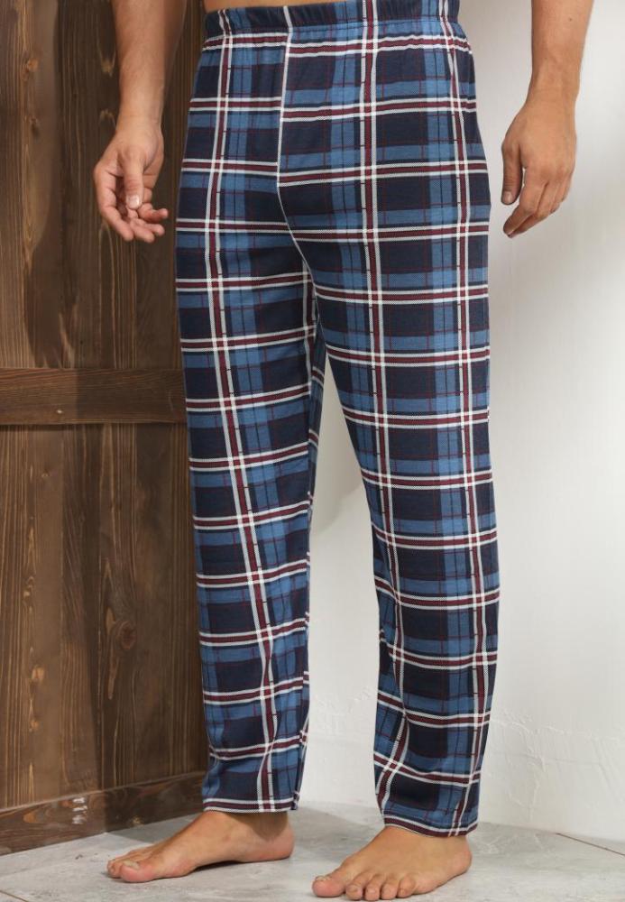 Pantaloni de Pijama ,Barbati,Culoare Albastru cu Rosu,Engros